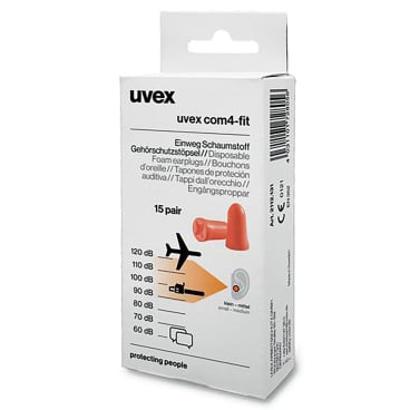 uvex Einweg-Gehörschutzstöpsel com4-fit, orange, Größe S (EAN: 4031101728056)