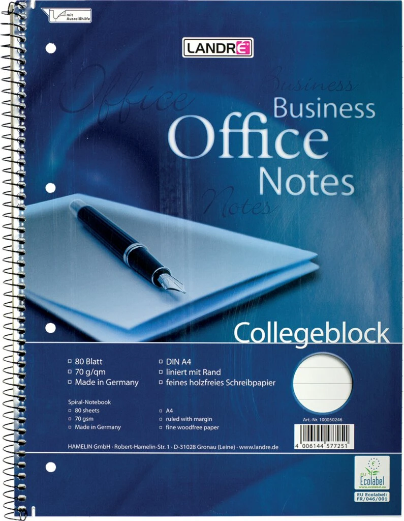 herlitz Collegeblock Business Office Notes, DIN A4, liniert (EAN: 4006144577251)