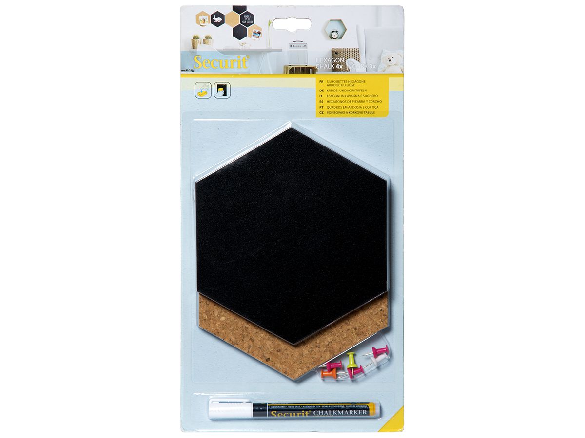 Securit Kreide- & Korktafel SILHOUETTE "Hexagon" (EAN: 8719075283363)
