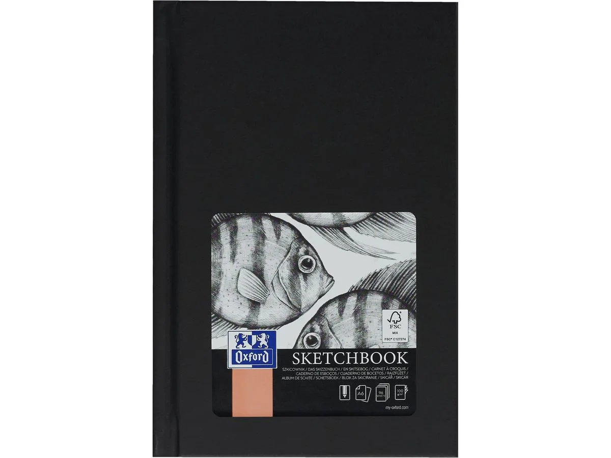 Oxford Skizzenbuch Hardcover, DIN A6, 96 Blatt, schwarz (EAN: 5904017390985)