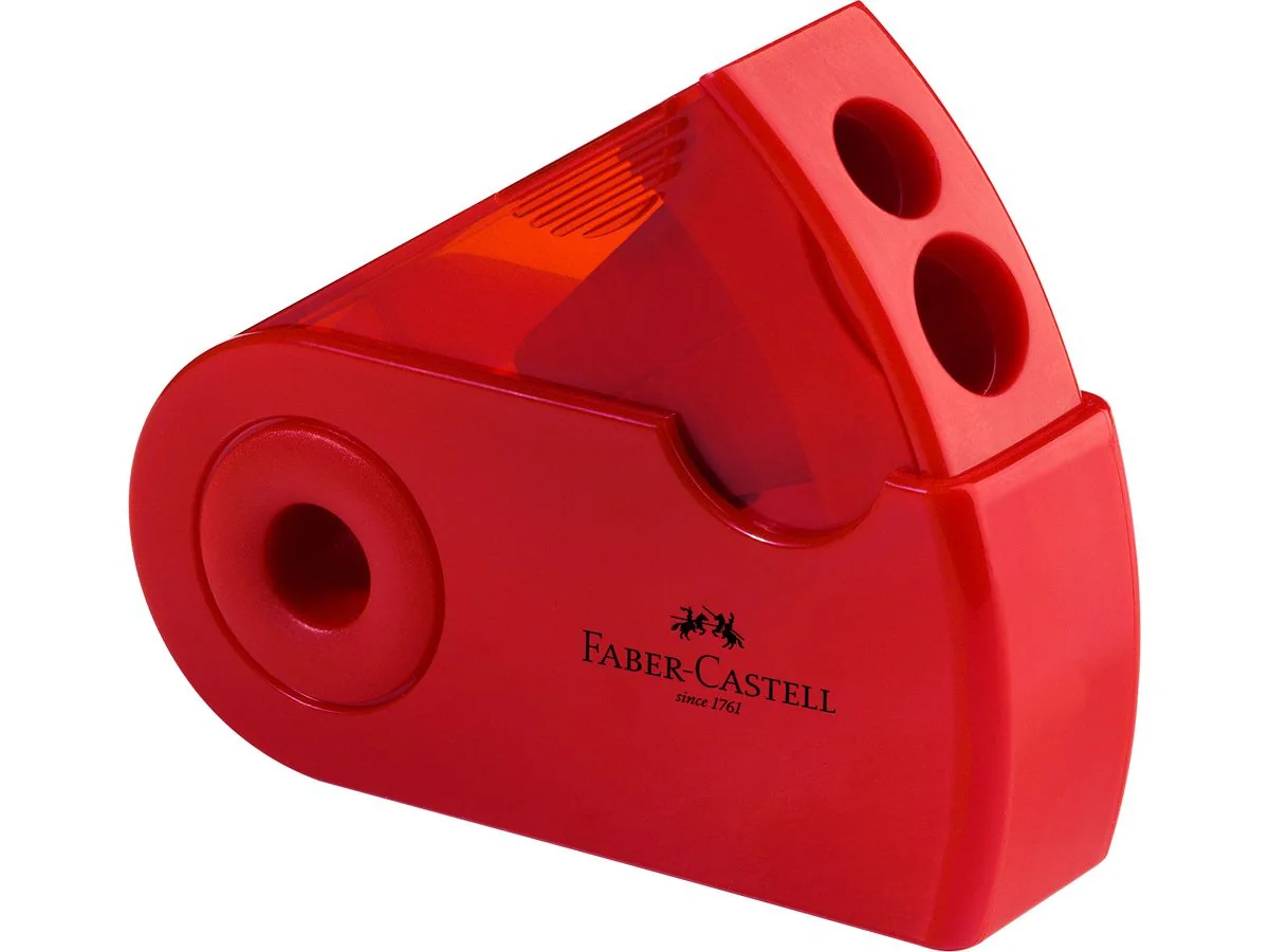 FABER-CASTELL Doppelspitzdose SLEEVE, rot/blau (EAN: 6933256608048)
