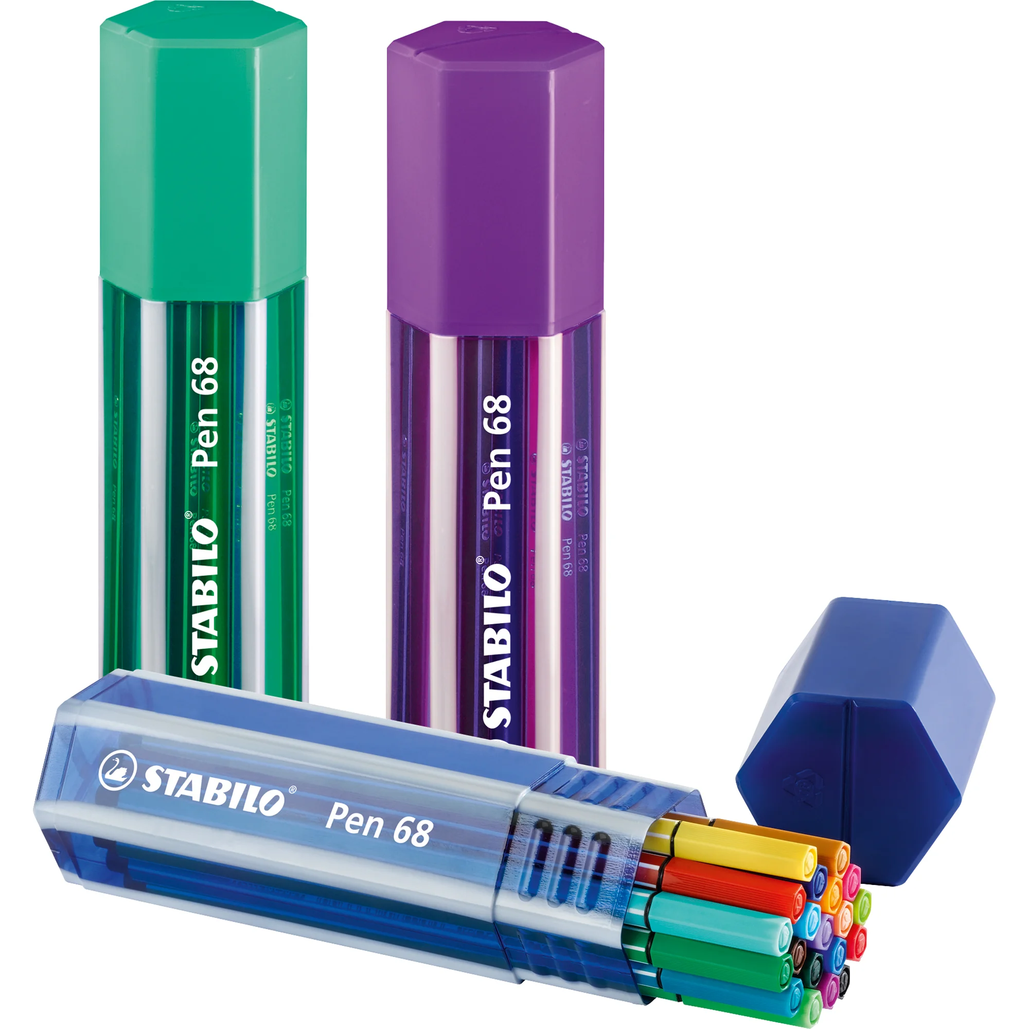 STABILO Fasermaler Pen 68, 20er Big Pen Box, farbig sortiert (EAN: 4006381160728)