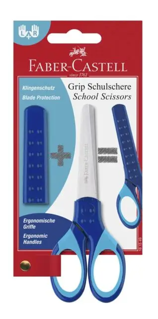 FABER-CASTELL Schulschere GRIP, blau, auf Blisterkarte (EAN: 4005401815495)