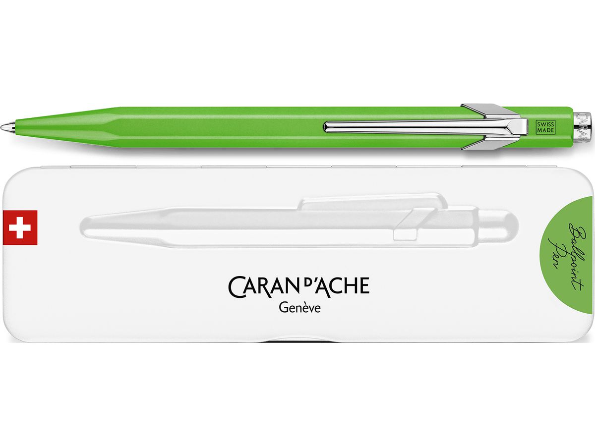 CARAN D'ACHE Druckkugelschreiber 849 POPLINE FLUO, grün (EAN: 7630002316804)