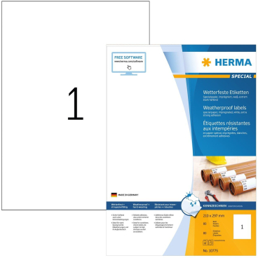HERMA Witterungsbeständige Etiketten SPECIAL, 210 x 297 mm (EAN: 4008705107754)