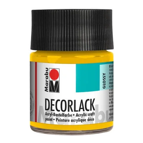 Marabu Acryllack "Decorlack", mittelgelb, 50 ml, im Glas (EAN: 4007751097835)