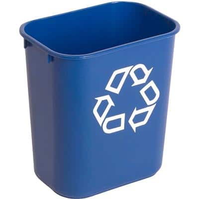 Rubbermaid Papierkorb, 12,9 Liter, rechteckig, PE, blau (EAN: 0086876194166)