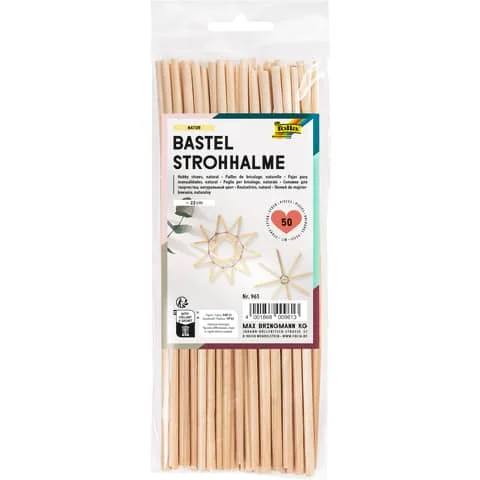 folia Bastelhalme, Länge: 220 mm, natur (EAN: 4001868009613)
