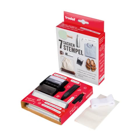 trodat Textilstempel-Set "7 Sachen Stempel", schwarz (EAN: 9010035903901)