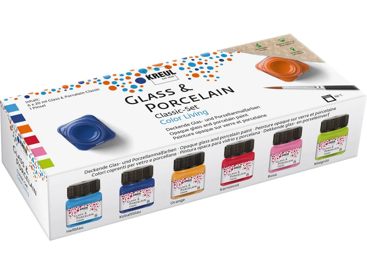 KREUL Porzellanfarbe "Glass & Porcelain" Color Living-Set (EAN: 4000798126926)