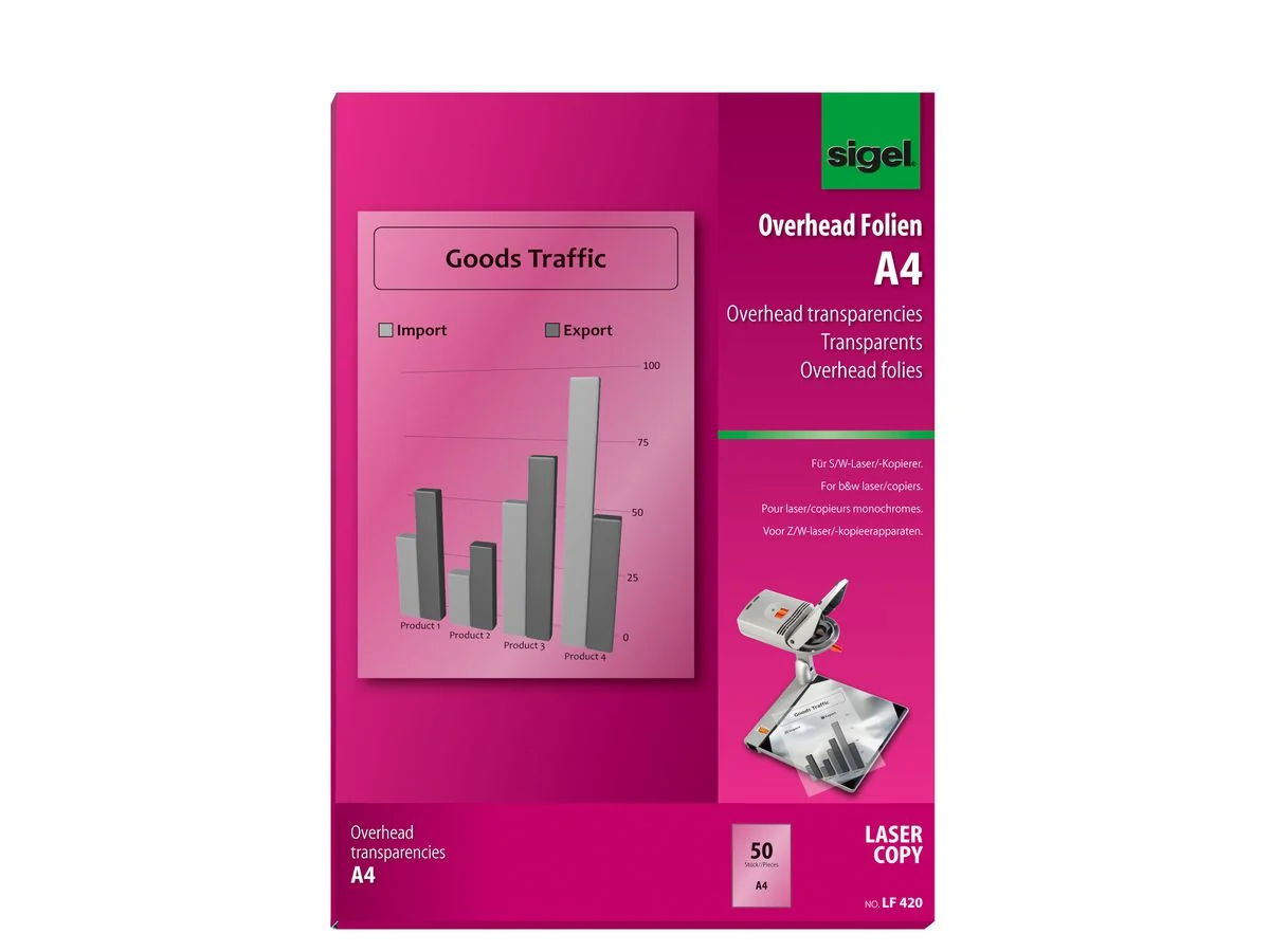 sigel Schwarz/Weiß-Laserdrucker-/Kopier-Folie, transparent (EAN: 4004360993015)