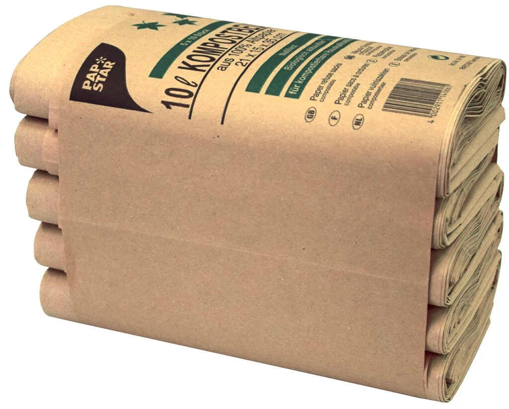 PAPSTAR Kompostbeutel, 10 Liter, braun, 50er (EAN: 4002911141861)