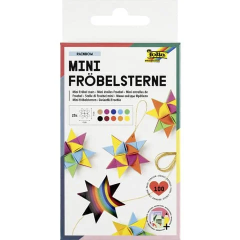 folia Faltpapierstreifen für Fröbelsterne, 350 x 10 mm, sortiert in Ganzjahresfarben (EAN: 4001868129502)