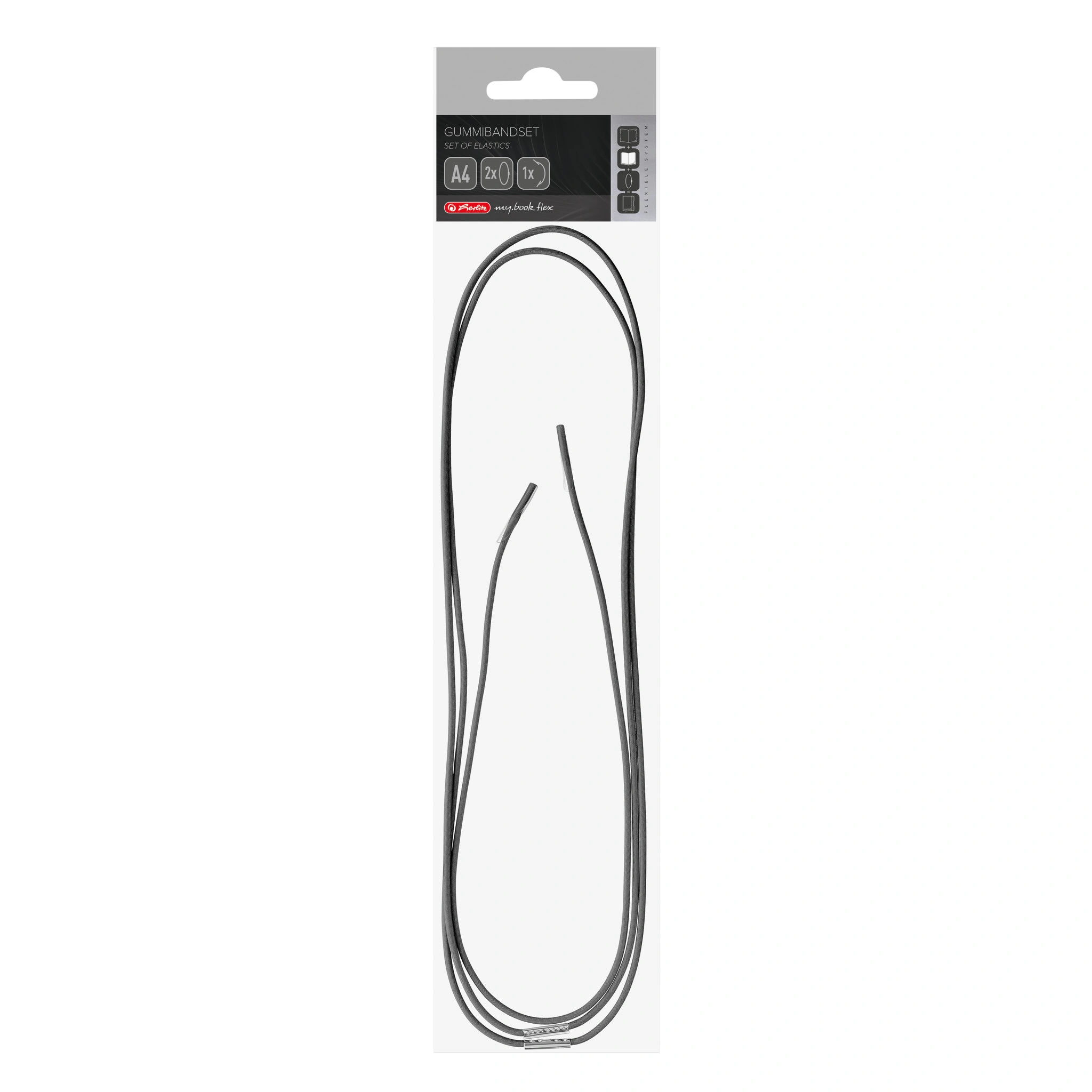 herlitz Gummiband-Ersatzset my.book flex A4, anthrazit (EAN: 4008110260464)