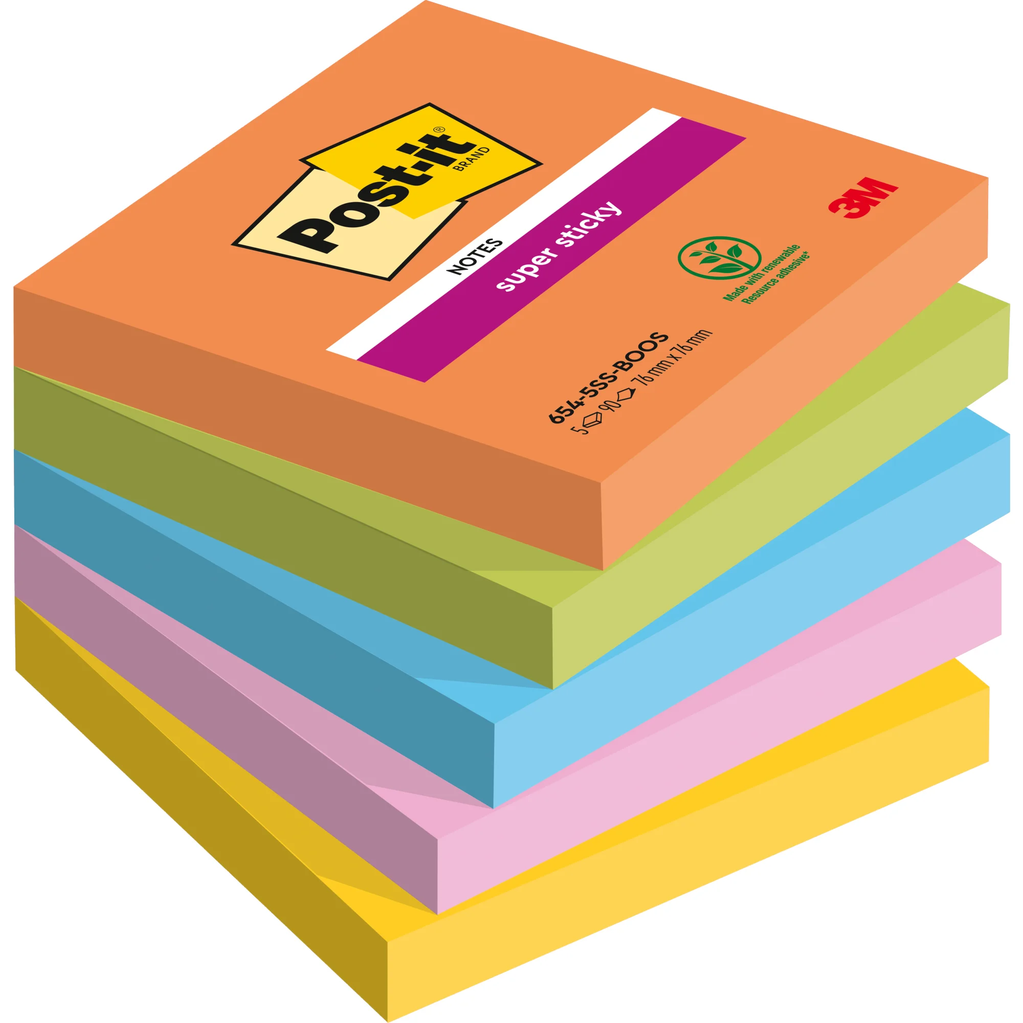 Post-it Haftnotizen super sticky notes, 76 x 76 mm, Boost (EAN: 4054596924192)