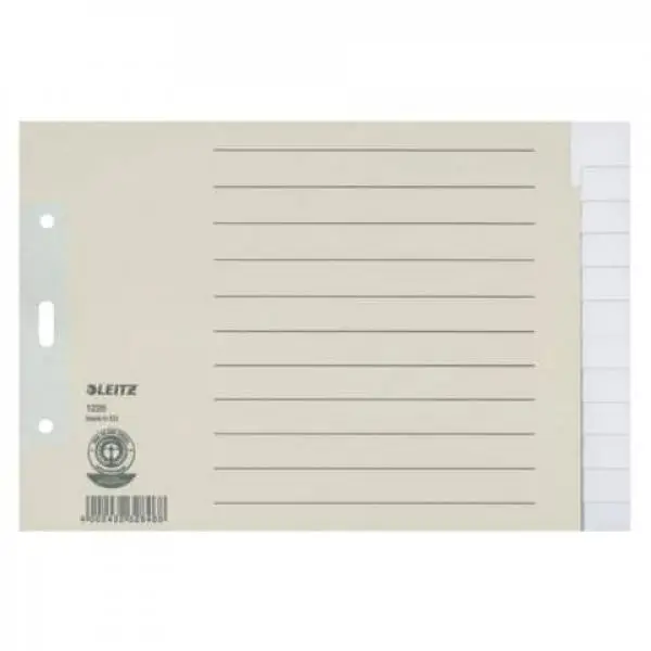 LEITZ Tauenpapier-Register, blanko, A5 quer, 12-teilig, grau (EAN: 4002432328468)