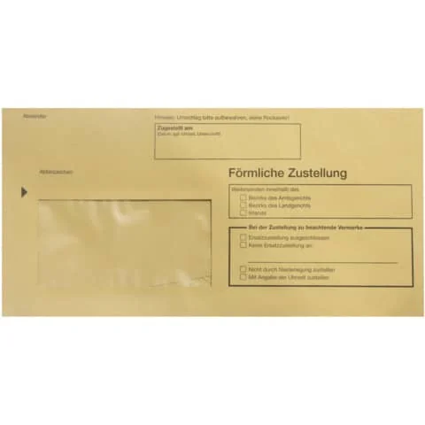 RNK Verlag Zustellungsumschlag, DIN lang, mit Fenster, gelb (EAN: 4002871204415)