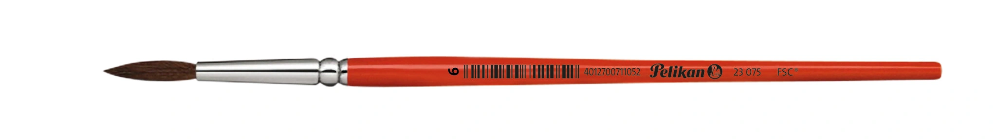 Pelikan Haarpinsel Sorte 23, Gr. 6, stumpfer Holzstiel, orange (EAN: 4012700711052)