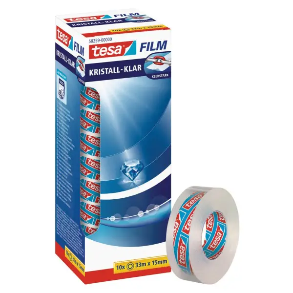 tesa Film, kristall-klar, 10-er Pack, 15 mm x 33 m (EAN: 4042448420893)