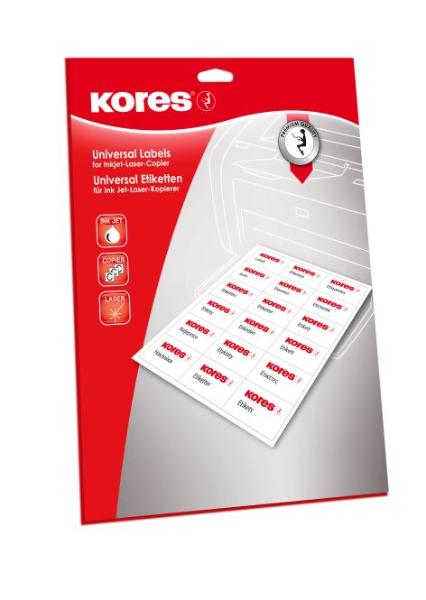 Kores Universal-Etiketten, 210 x 297 mm, weiß, 25 Blatt (EAN: 4045257725104)