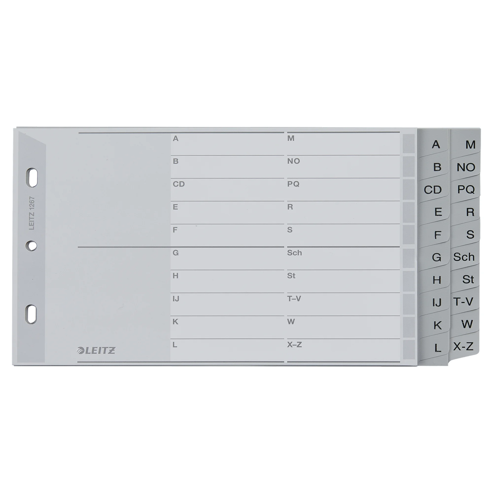 LEITZ Kunststoff-Register, A-Z, A5 quer, PP, 20-teilig, grau (EAN: 4002432301676)