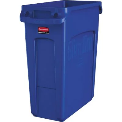 Rubbermaid Abfallbehälter Slim Jim mit Lüftungskanälen, blau (EAN: 0086876227901)