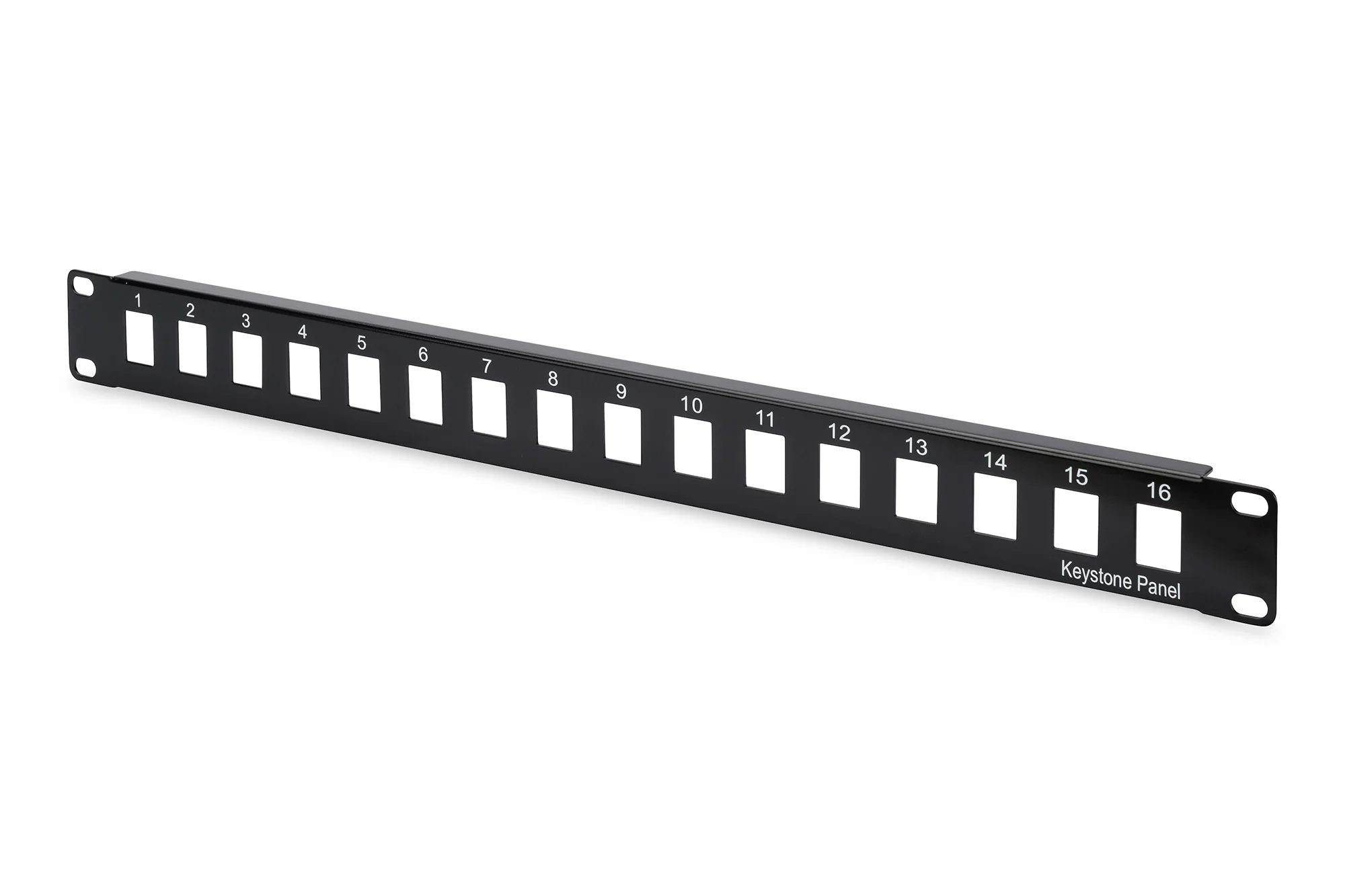 DIGITUS 19" Modular Patch Panel Leergehäuse, 16 Port, schwarz (RAL 9005) (EAN: 4016032280750)