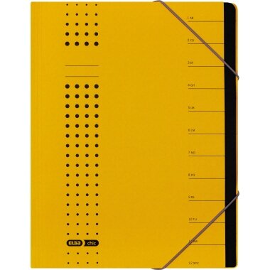 ELBA chic-Ordnungsmappe, A4 gelb, Fächer 1-12, Karton (EAN: 4002030421059)