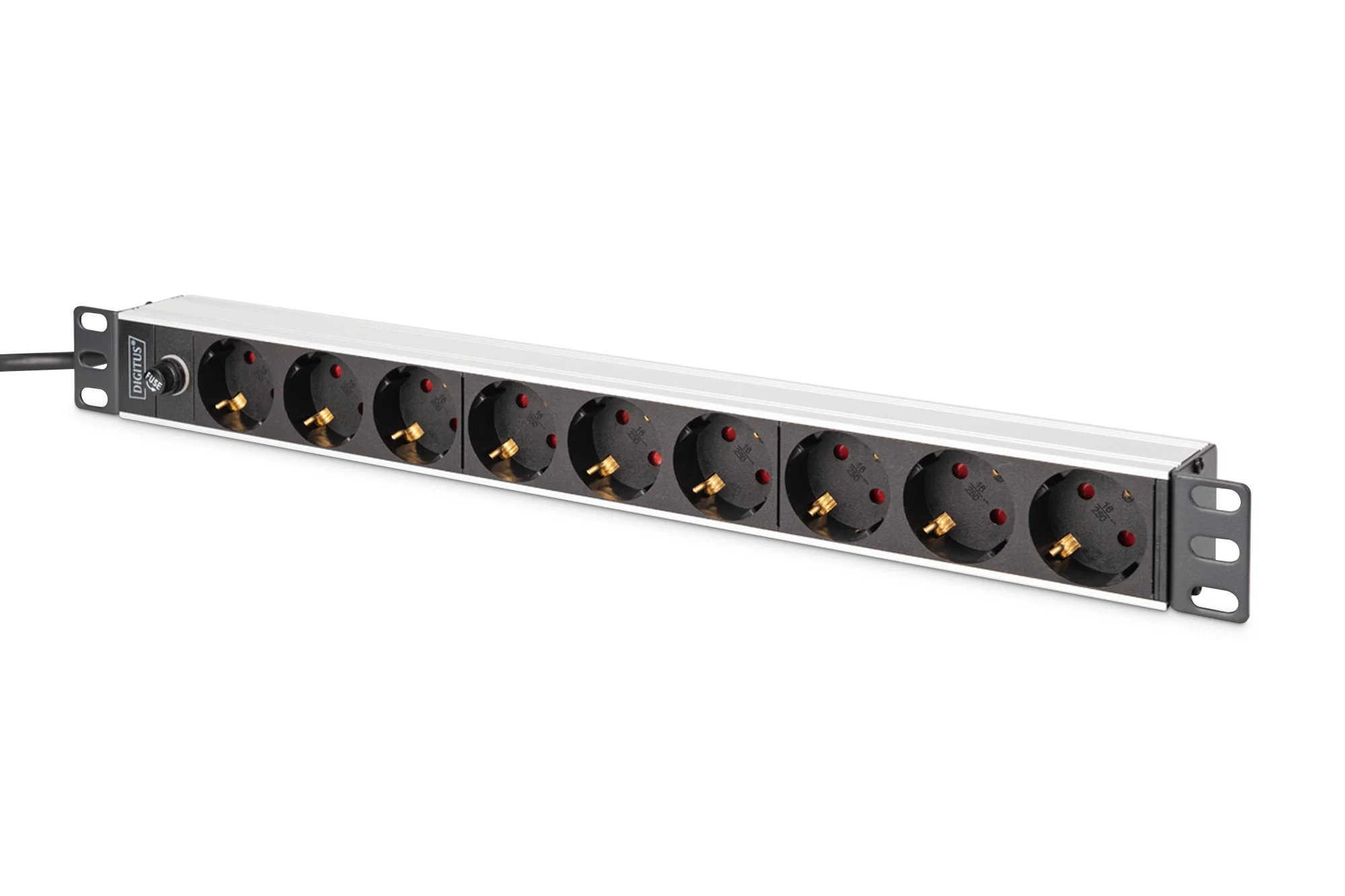 DIGITUS 19" Steckdosenleiste, Aluminium, 9-fach (EAN: 4016032501640)