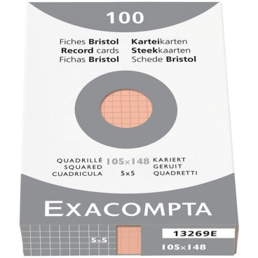 EXACOMPTA Karteikarten, DIN A6, kariert, orange (EAN: 3130630132691)
