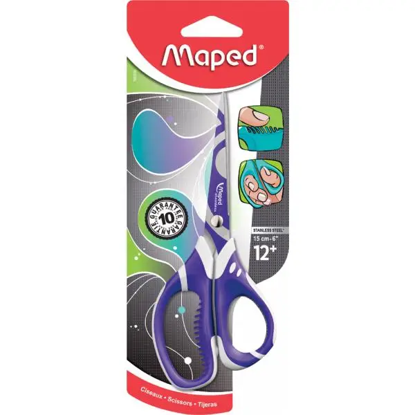 Maped Bastelschere Zenoa Sensitiv, Länge: 150 mm,, blau, lila & grün (EAN: 3154145950106)