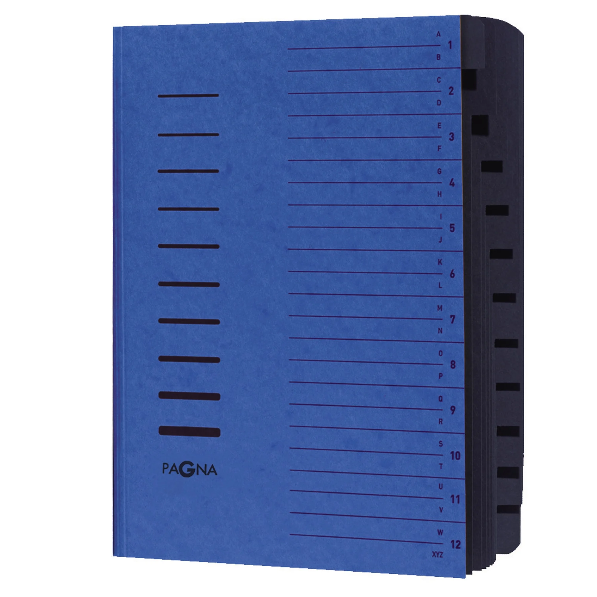 PAGNA Ordnungsmappe, DIN A4, aus Karton, 12 Fächer, blau (EAN: 4013951002180)