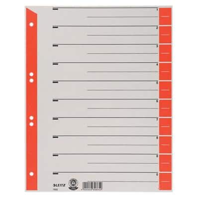 LEITZ Trennblätter, A4 Überbreite, Kraftkarton 230g/qm, rot (EAN: 4002432328659)