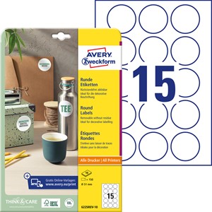 AVERY Zweckform Kennzeichnungs-Etiketten, Durchmesser: 51 mm (EAN: 4004182162101)