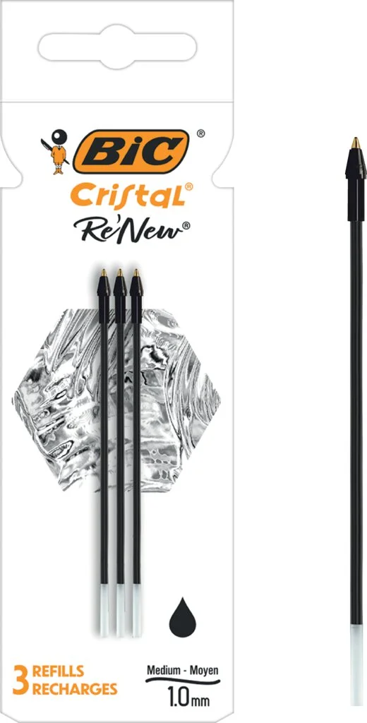 BIC Kugelschreiber-Mine Cristal RE'NEW, schwarz, S (EAN: 3086123681453)