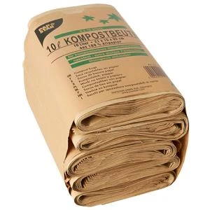 PAPSTAR Kompostbeutel, 10 Liter, braun, 10er (EAN: 4002911141847)