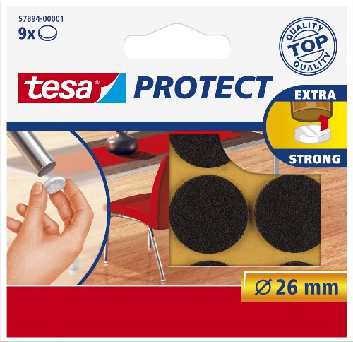 tesa Protect Filzgleiter, braun, Durchmesser: 26 mm (EAN: 4042448885043)