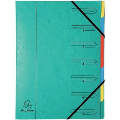 EXACOMPTA Ordnungsmappe, DIN A4, Karton, 7 Fächer, grün (EAN: 3130630540731)