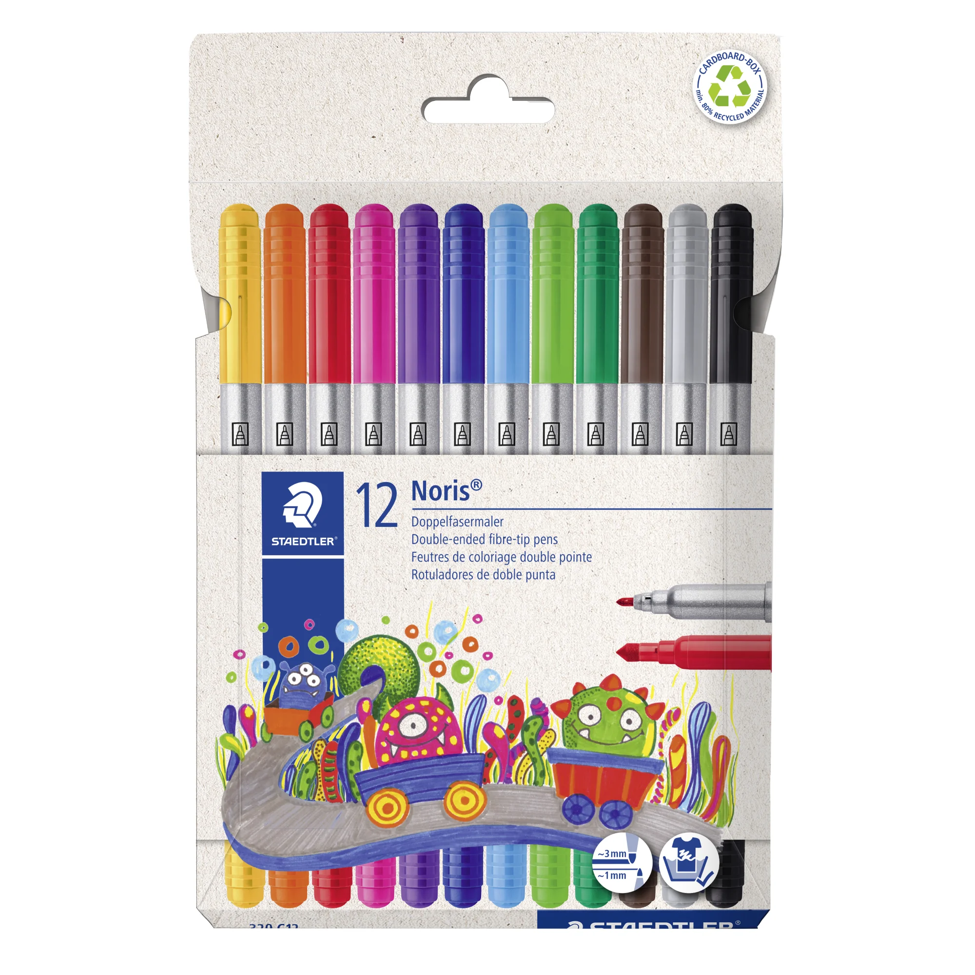 STAEDTLER Doppelfasermaler Noris, 12er Kartonetui (EAN: 4007817164433)