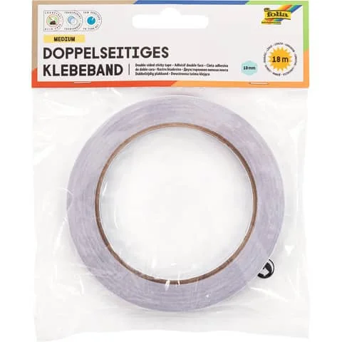 folia Doppelseitiges Klebeband, 10 mm x 18 m, transparent (EAN: 4001868016789)