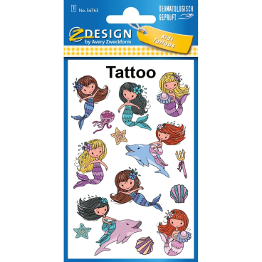 ZDesign KIDS Kinder-Tattoos "Meerjungfrau", bunt (EAN: 4004182567630)