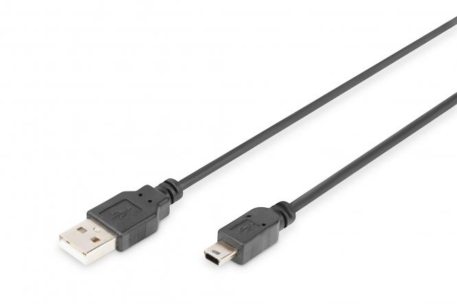 DIGITUS USB 2.0 Anschlusskabel, USB-A - Mini USB-B, 1,0 m (EAN: 4016032323235)