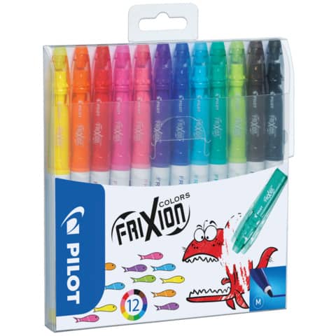 PILOT Radierbarer Fasermaler FRIXION COLORS, 12er Etui (EAN: 4902505423888)