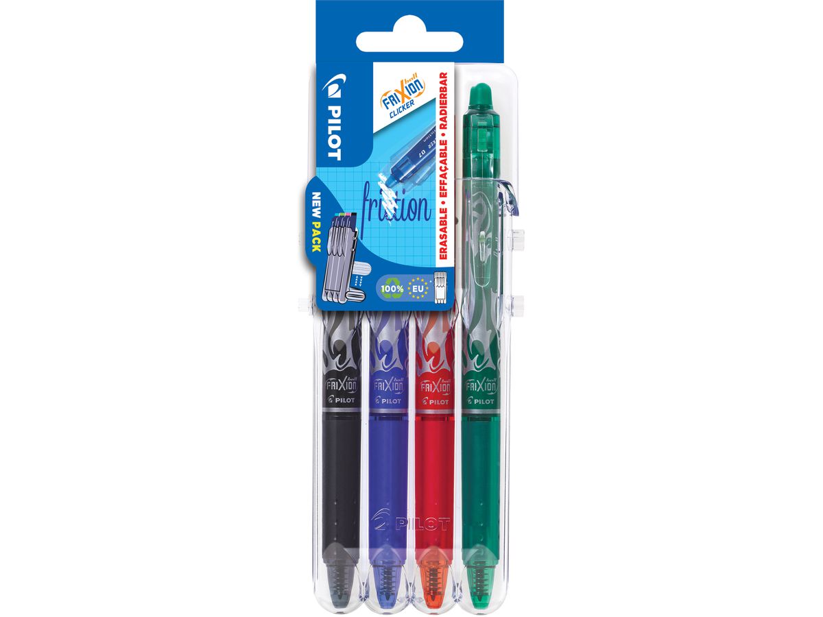 PILOT Tintenroller FRIXION BALL CLICKER 07 Set2Go, 4er Etui (EAN: 3131910547938)