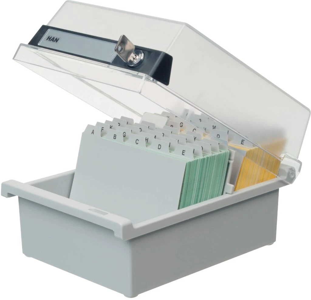 HAN Karteikasten für 800 Karten, A6 quer, lichtgrau (EAN: 4012473966154)