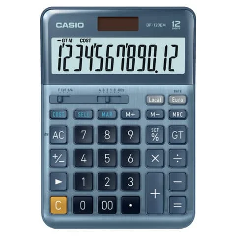 CASIO Tischrechner DF-120EM, 12-stellig, silber (EAN: 4549526609947)