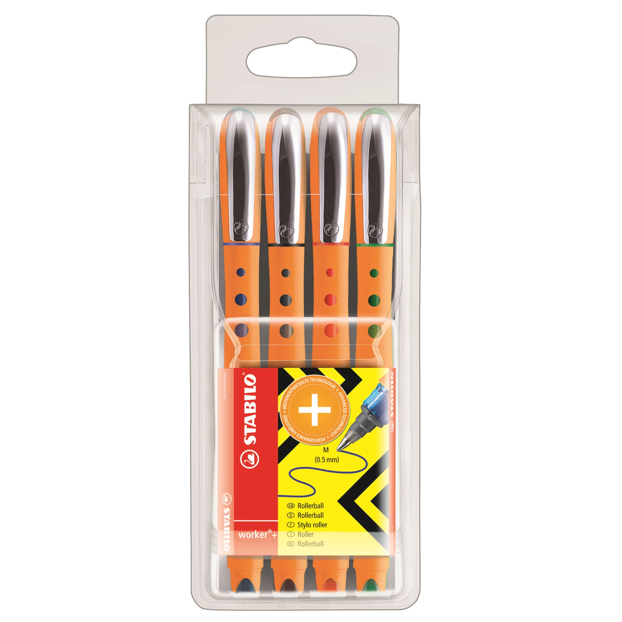 STABILO Tintenroller worker medium, 4er Etui (EAN: 4006381197854)