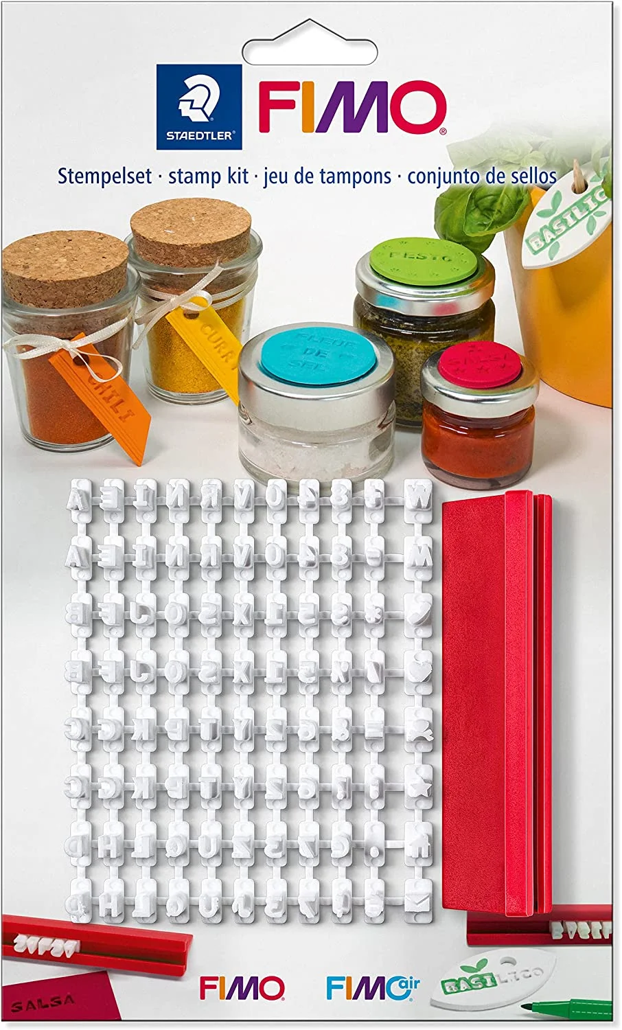 FIMO Stempelset, aus Kunststoff, 88 Zeichen, weiß (EAN: 4007817078556)