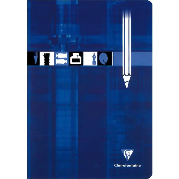 Clairefontaine Zeichenheft, DIN A4, blanko, 16 Blatt, blau (EAN: 3329680316001)