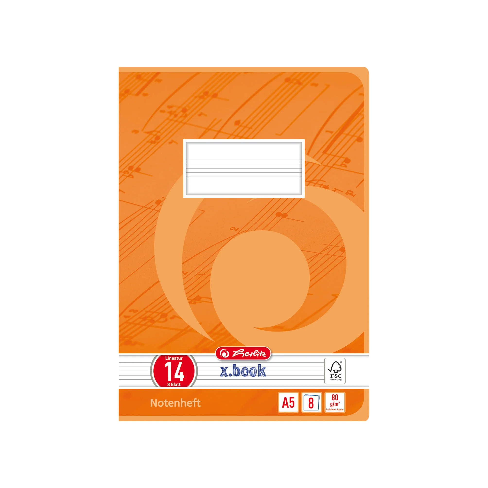 herlitz Notenheft x.book, DIN A5, Lineatur 14, 8 Blatt (EAN: 4008113321407)